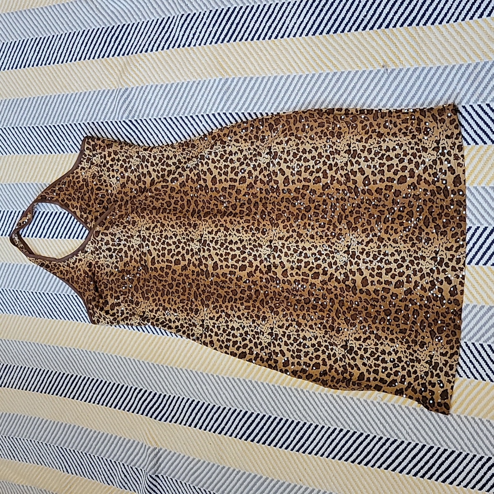 Finesse Sequined Halter Dress in Leopard